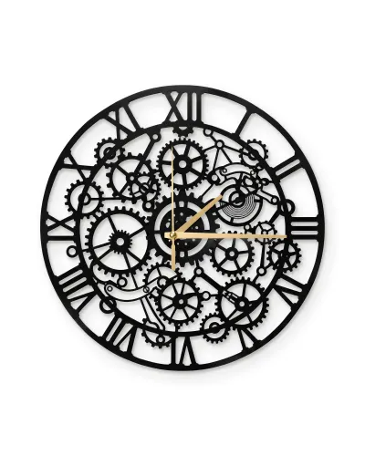 Steampunk Dişli Çarklar Metal Duvar Saati – beyaz zemin